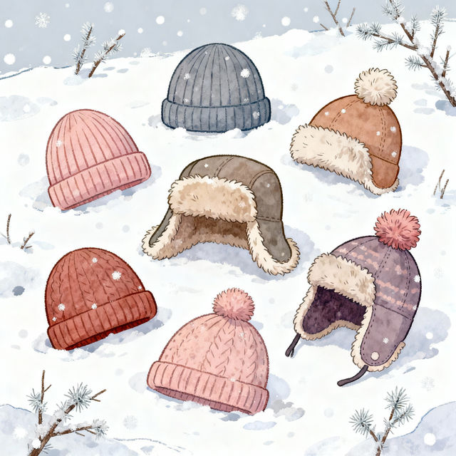 Winter Hat Drawings - AI Generated gallery