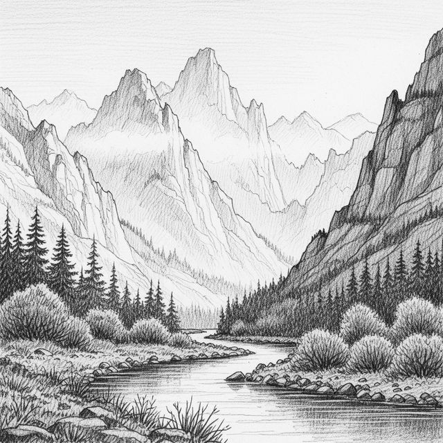 AI Landscape Drawings Gallery gallery