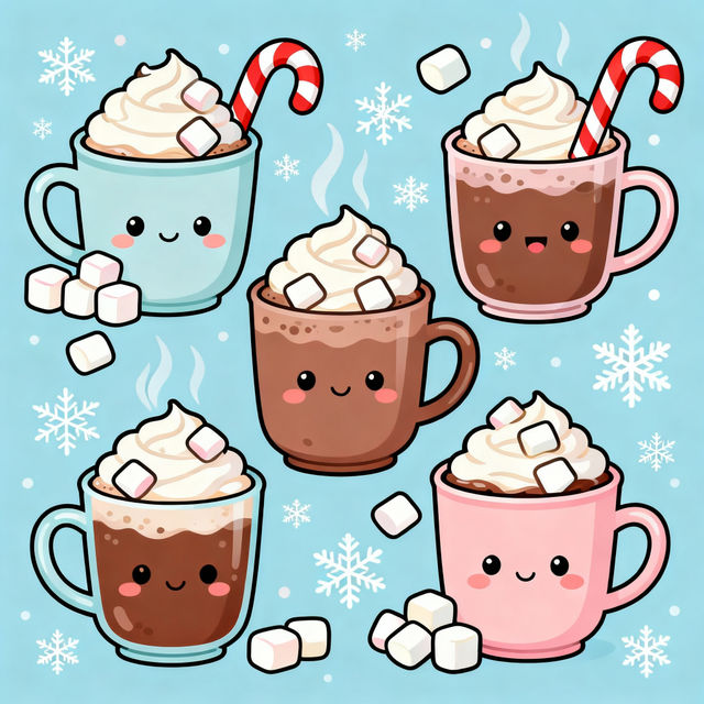 Hot Cocoa Clip Art - AI Generated gallery