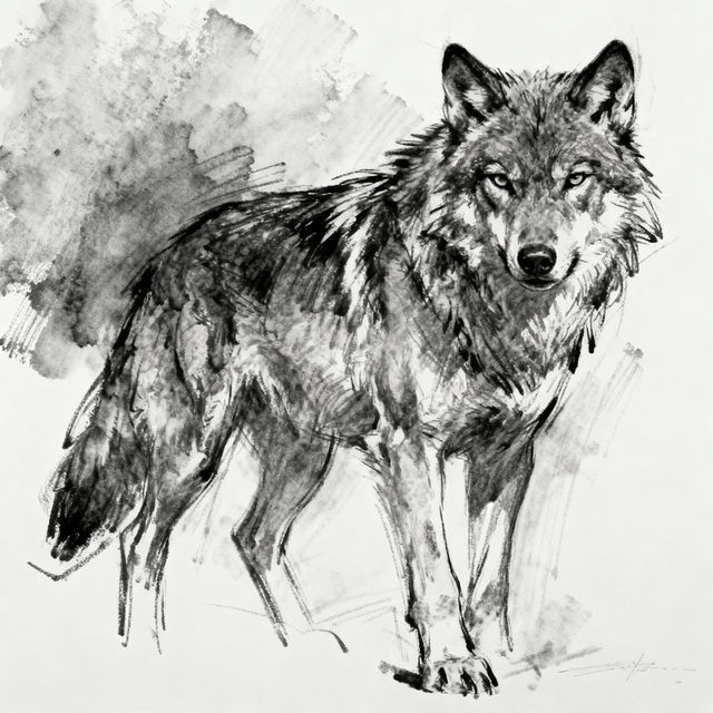 Sketch Wolf Drawings - AI Generated gallery