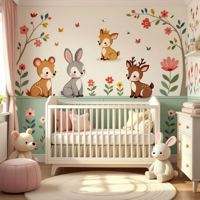 Nursery Wallpaper Girl Peel and Stick gallery