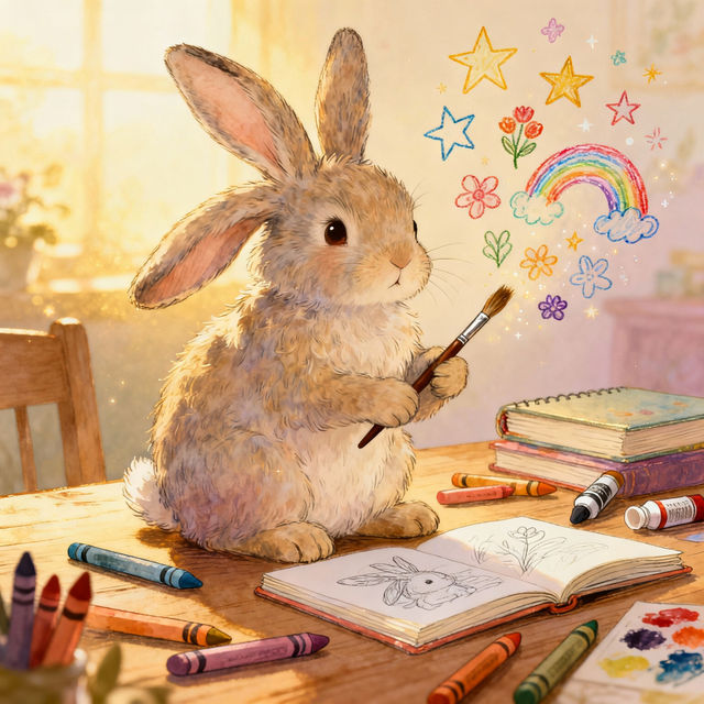 Drawing Bunny Art - Created with AI gallery