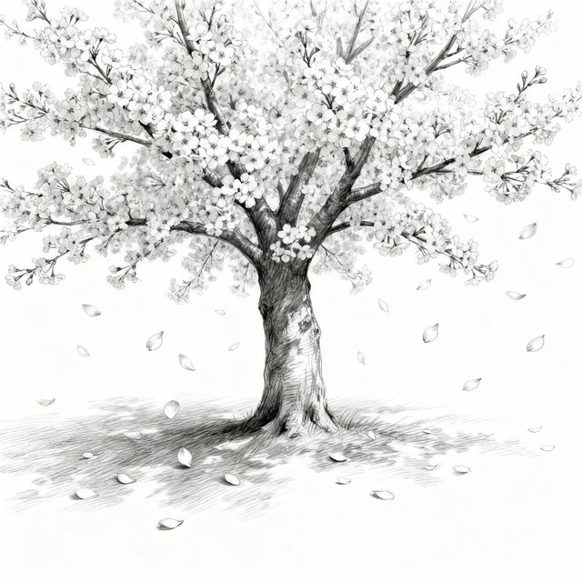 Cherry Blossom Tree Sketch gallery