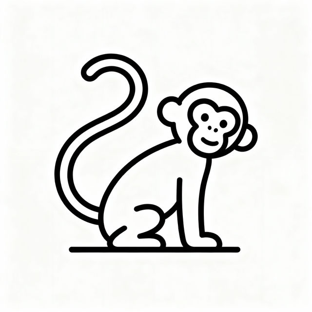 Monkey Outline Drawings gallery