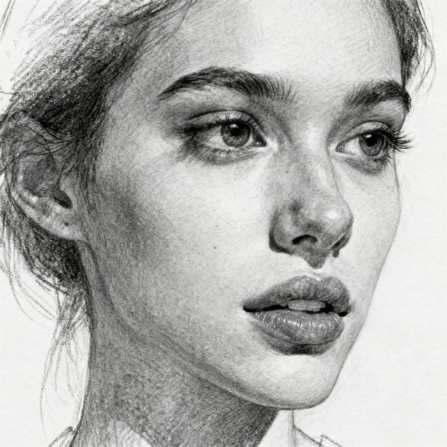 Girl Sketch Art - AI Generated gallery
