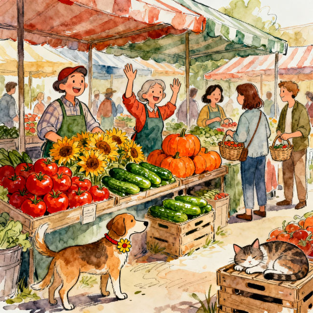 Farmers Market Drawings gallery