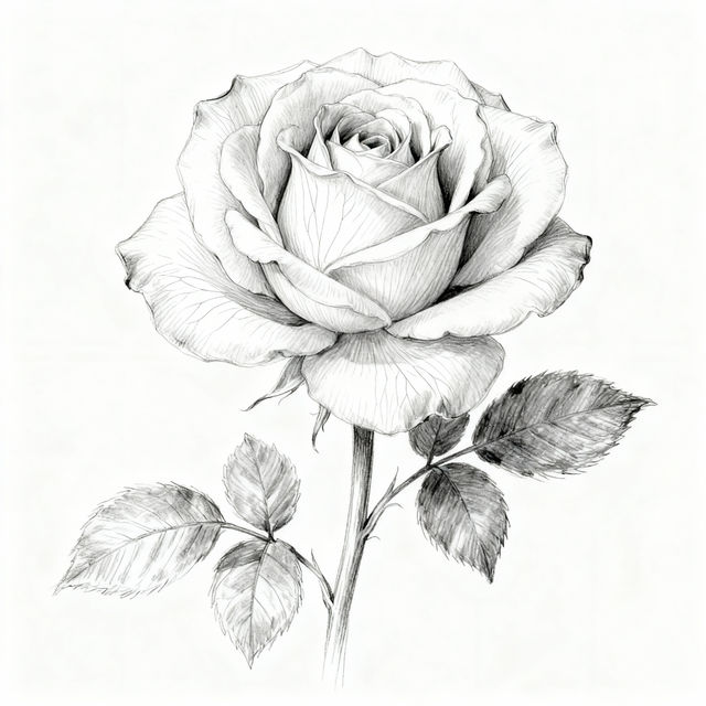 Easy Flower Drawings In Pencil gallery