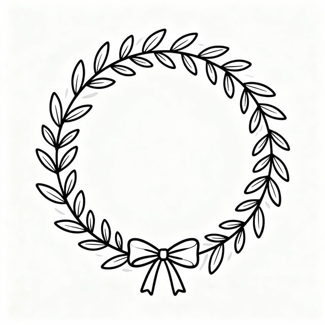 Simple Wreath Drawing gallery