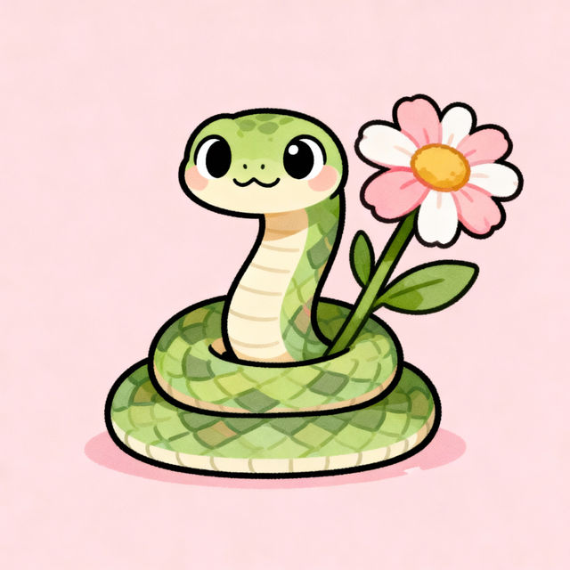 Cute Snake Drawings - Made With AI gallery
