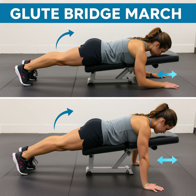 Glute Bridge March Exercise Images gallery