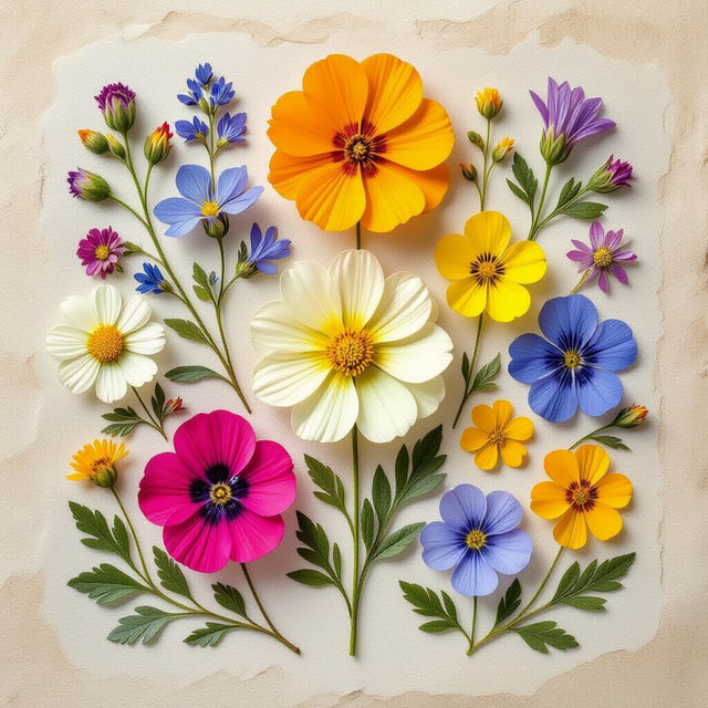 Pressed Flowers Art - Made With AI gallery