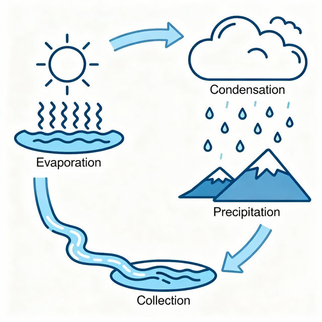 Water Cycle Easy Drawing gallery