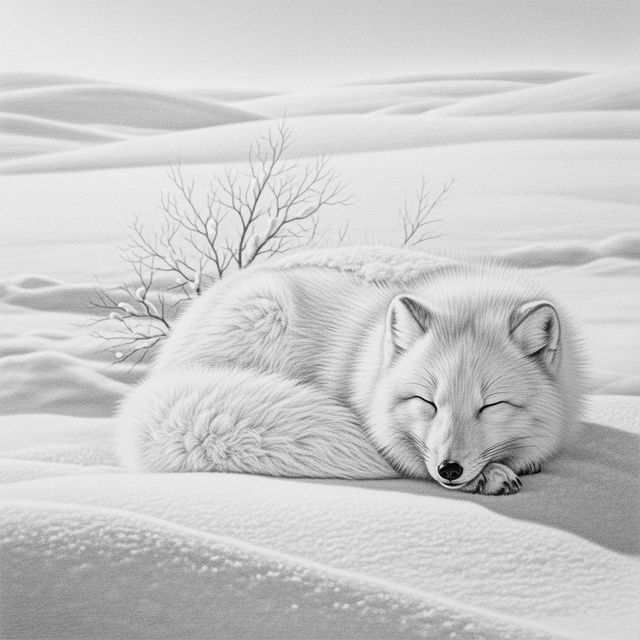 Browse Arctic Fox Drawings Made With AI gallery