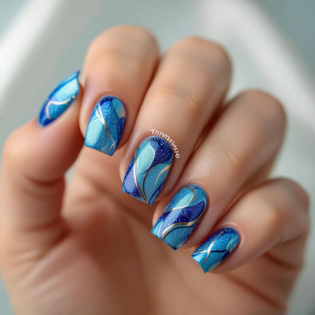 Blue Nail Art Designs gallery