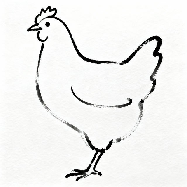 Chicken Simple Drawing gallery