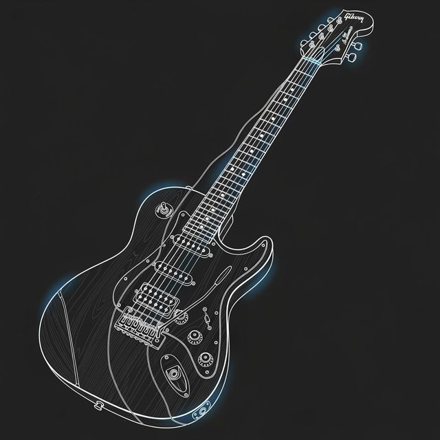 Explore AI-Generated Electric Guitar Drawings gallery
