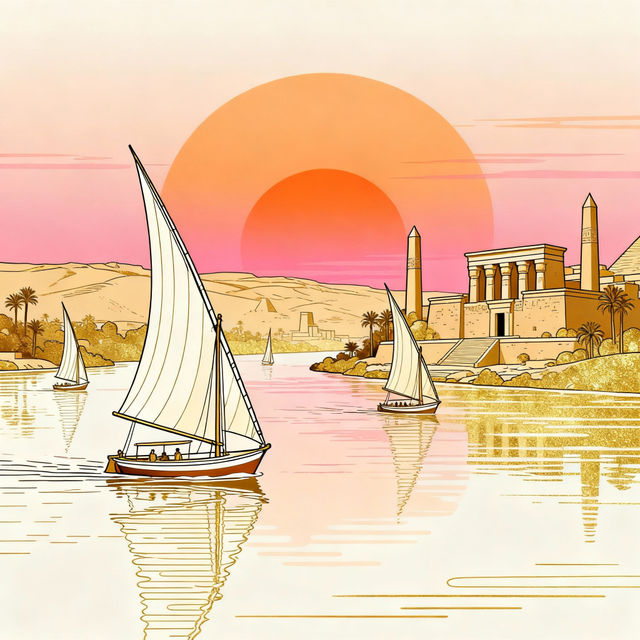 Nile River Drawings - AI Generated Art gallery