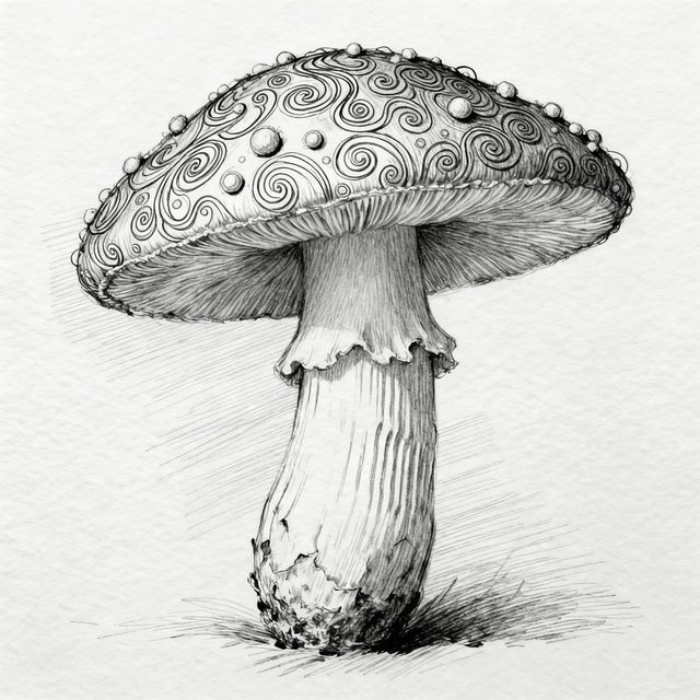Sketch Mushroom Drawings gallery