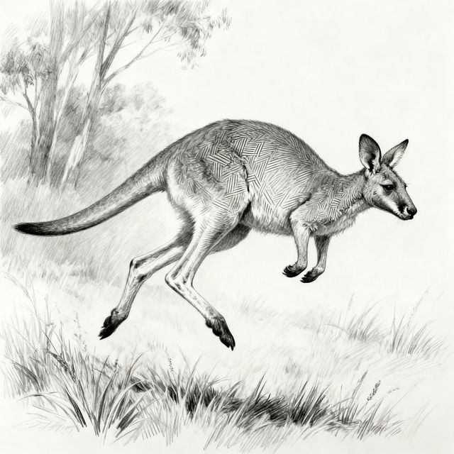 Kangaroo Sketches - AI Art gallery