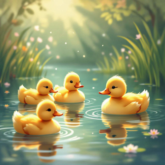 Ducks Wallpaper - AI Generated gallery