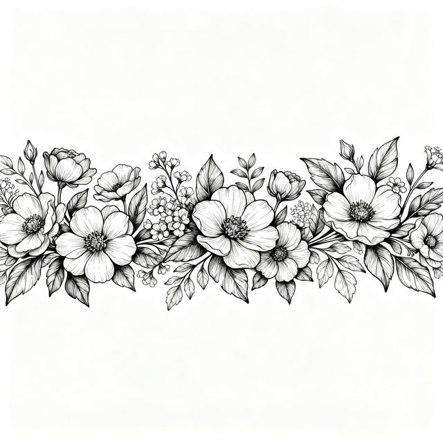 Flower Border Drawing gallery