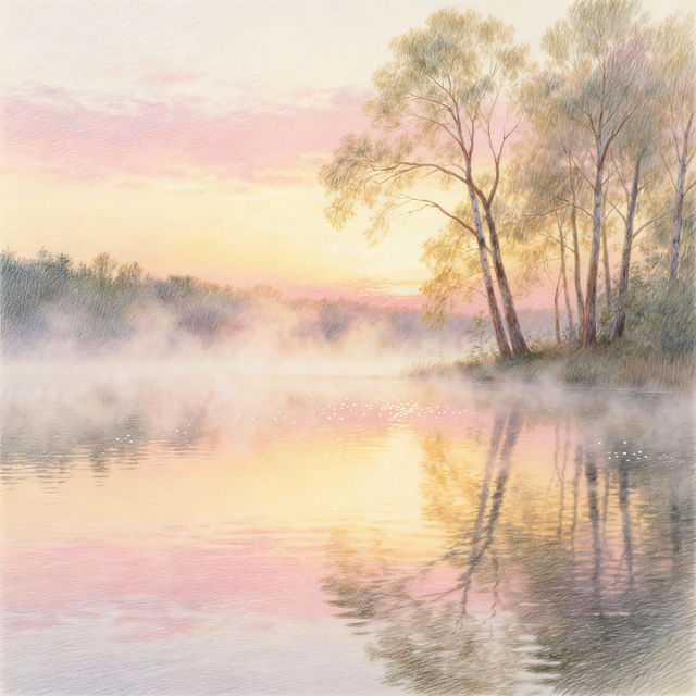 Drawing Of A Lake gallery