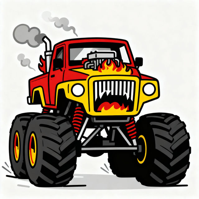 Easy Monster Truck Drawing gallery