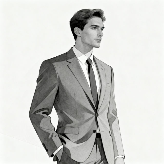 Man In Suit Drawings - AI Generated Art gallery