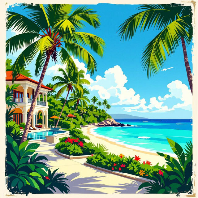 Palm Beach Wallpaper - AI Generated gallery