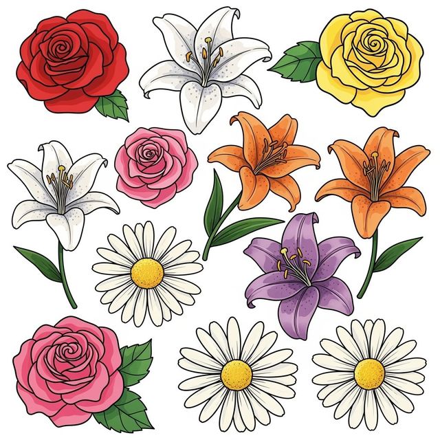 Create Stunning Flower Clip Art with AI gallery