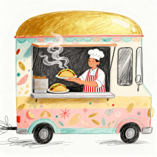 Food Truck Drawings - AI Generated gallery