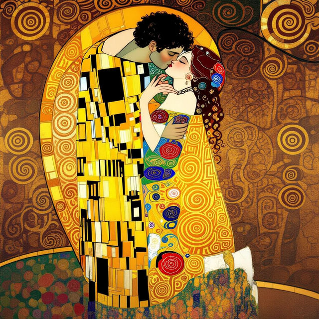 The Kiss Art Piece - AI Generated gallery