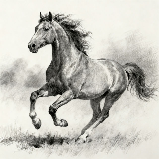 Drawing Of Horses - AI Generated gallery