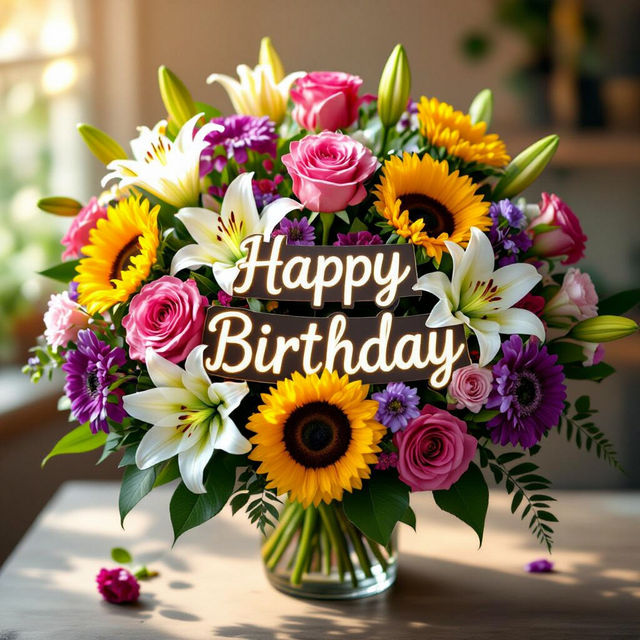 Happy Birthday Flowers Images - Free AI Creations gallery