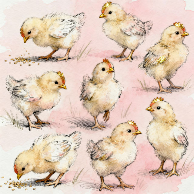 Baby Chicken Drawings - Made With AI gallery
