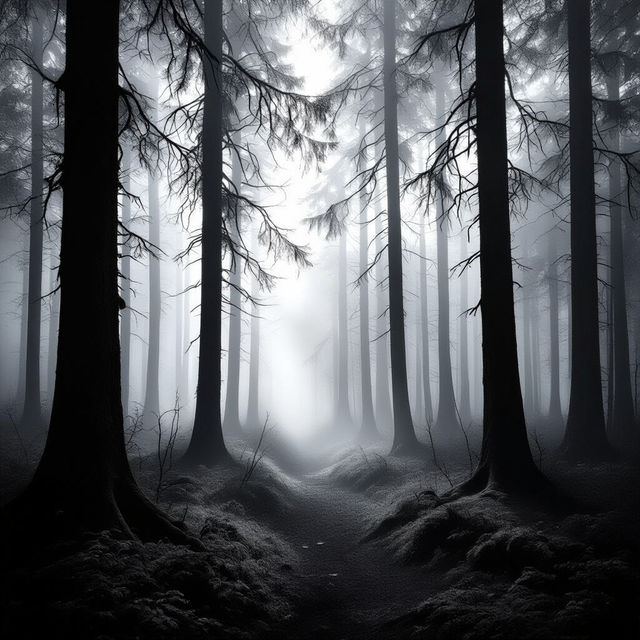 Black And White Forest Wallpaper gallery