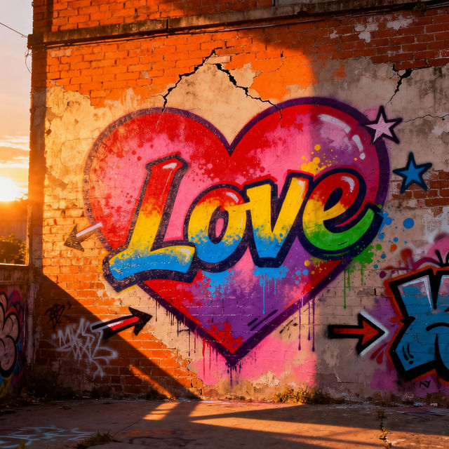 Love Graffiti Art - AI Generated gallery