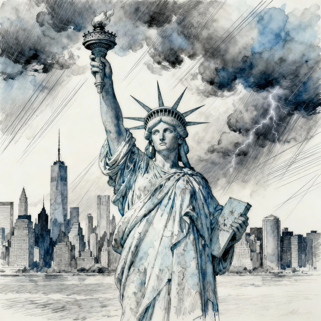Statue of Liberty Drawings - AI Generated gallery