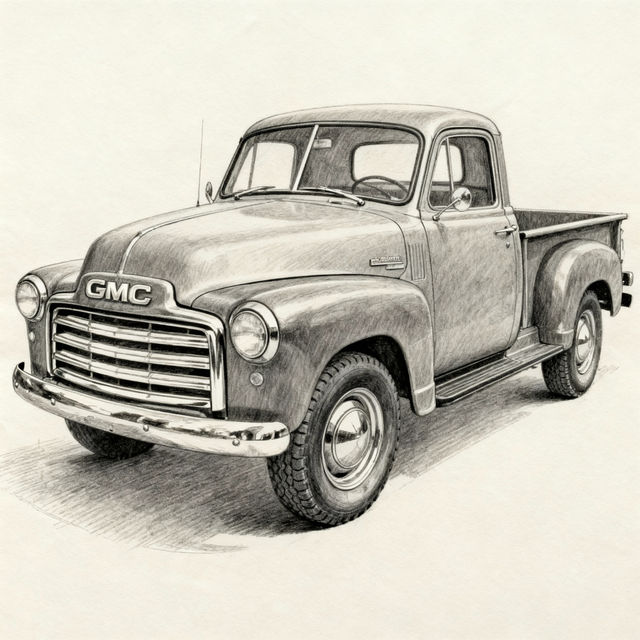 GMC Truck Drawings - AI Generated Art gallery