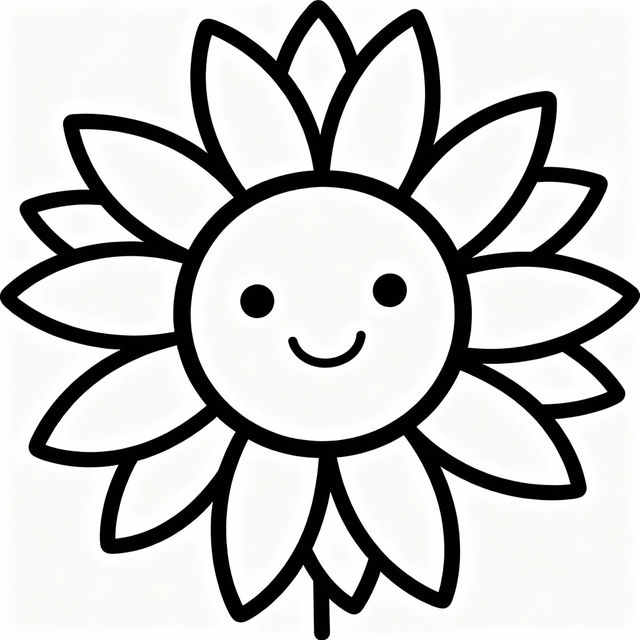 Sunflower Drawings For Kids gallery