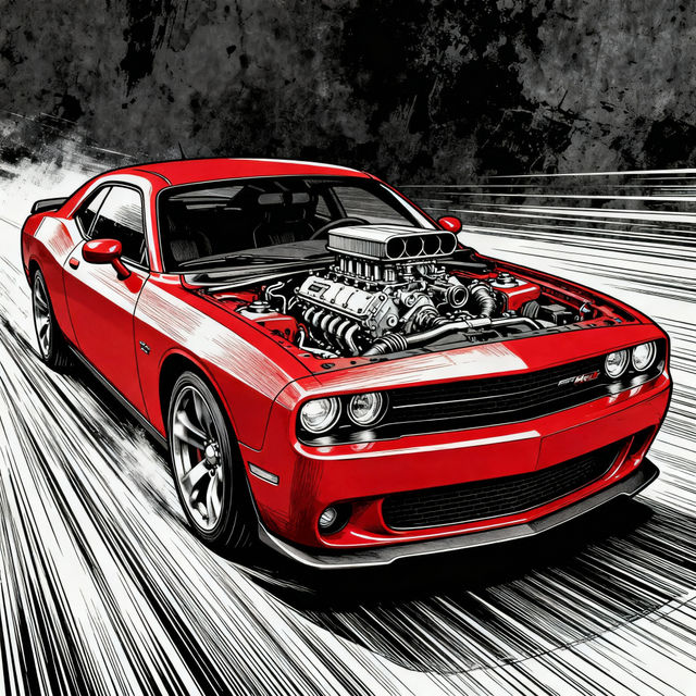 SRT Hellcat Drawings - AI Generated gallery
