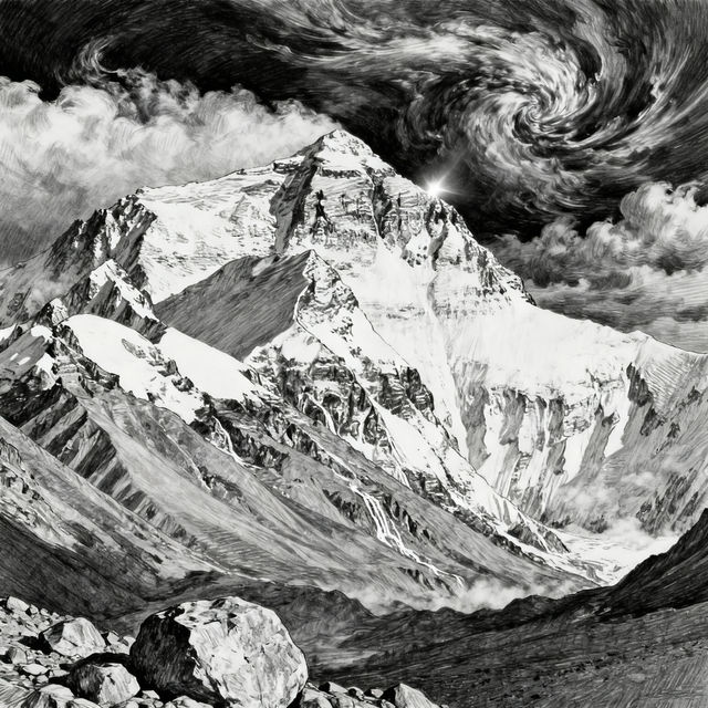 Mount Everest Drawings - AI Generated Art gallery