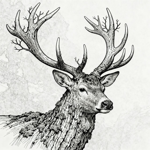 Antlers Drawing - AI Generated Art gallery