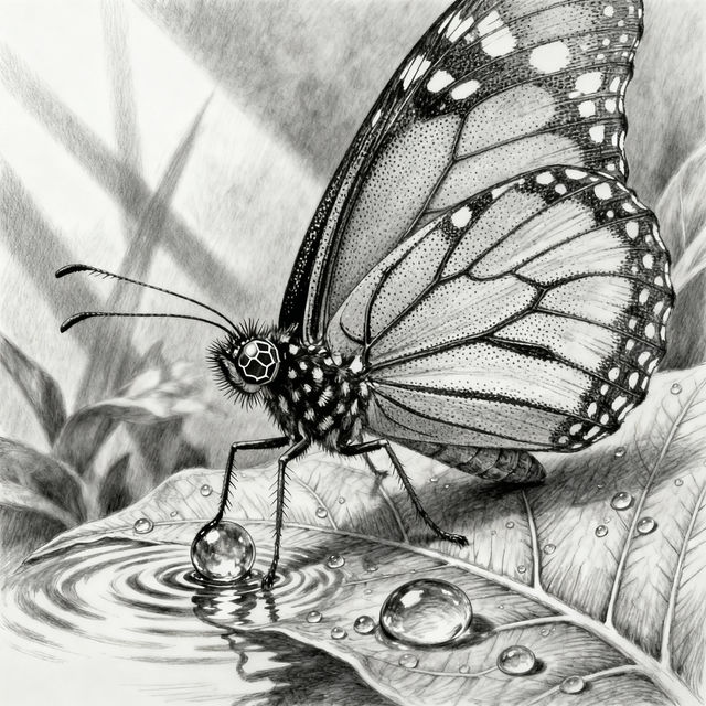 Realistic Butterfly Drawings - AI Generated Art gallery