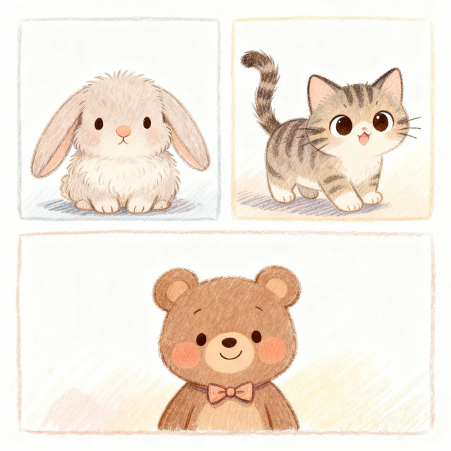Cute Drawings: Easy Animals gallery