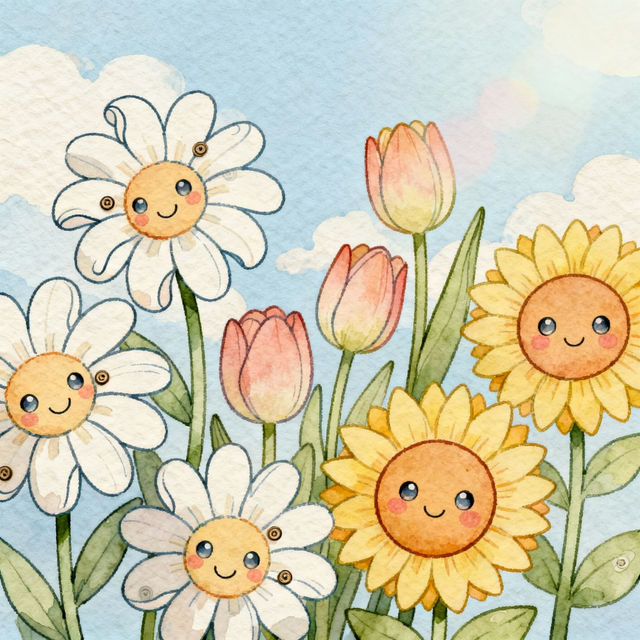 Cute Flower Drawings gallery