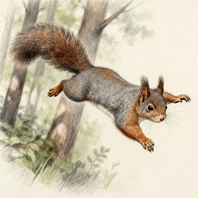 Flying Squirrel Drawings - AI Generated gallery