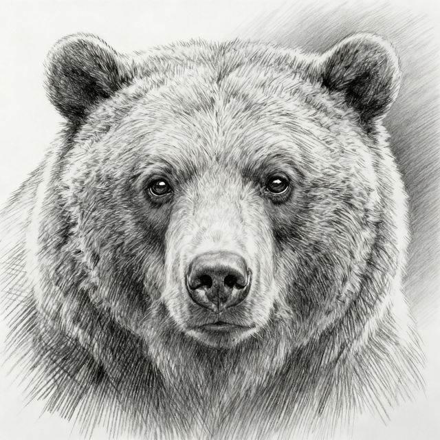 Bear Face Drawings - AI Generated gallery