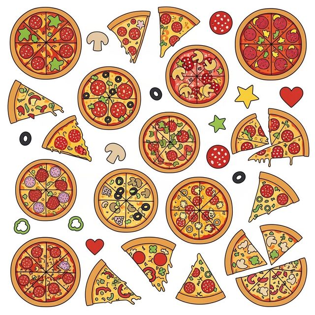 AI-Generated Pizza Clip Art gallery