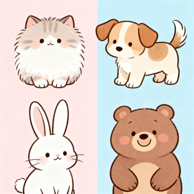 Easy Cute Animal Drawings gallery